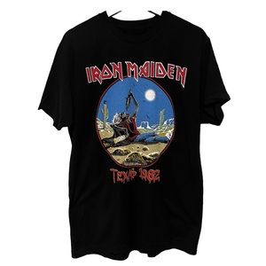 Iron Maiden Band Tee Texas Tour 1982 Modern Graphic Tee Mens Large